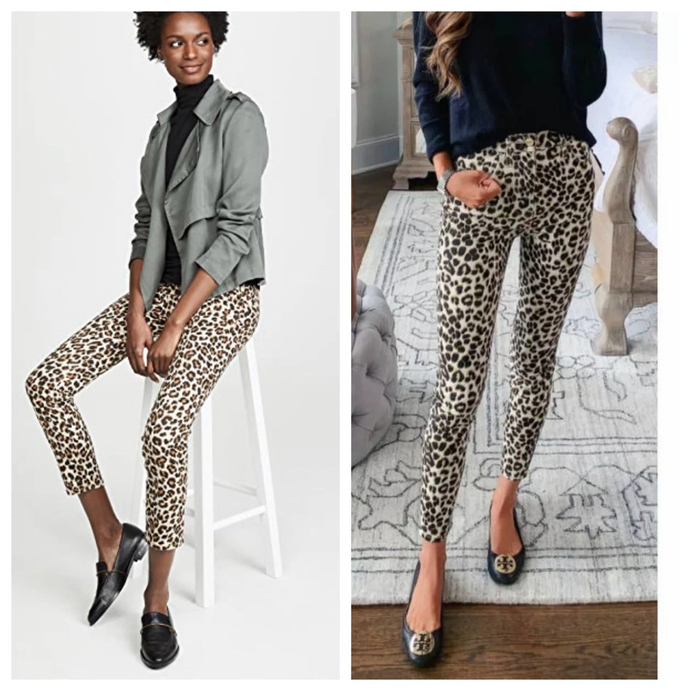 Frame Ali High Rise Cigarette Cheetah Skinny Jeans